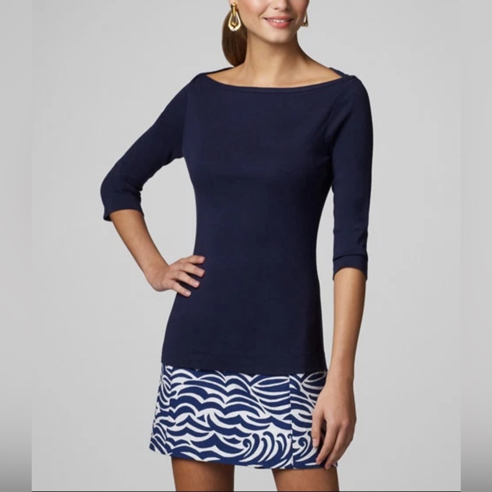 Lilly Pulitzer Navy and White Mini Skirt